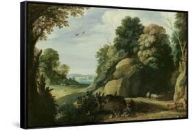 Landscape (Oil on Canvas)-Paul Brill Or Bril-Framed Stretched Canvas