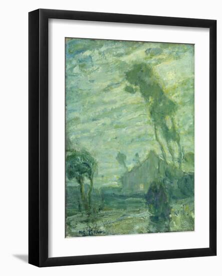 Landscape (Oil on Cardboard; Pastel/Chalk Sketch on Reverse)-Henry Ossawa Tanner-Framed Giclee Print