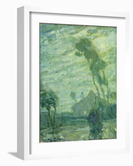 Landscape (Oil on Cardboard; Pastel/Chalk Sketch on Reverse)-Henry Ossawa Tanner-Framed Giclee Print