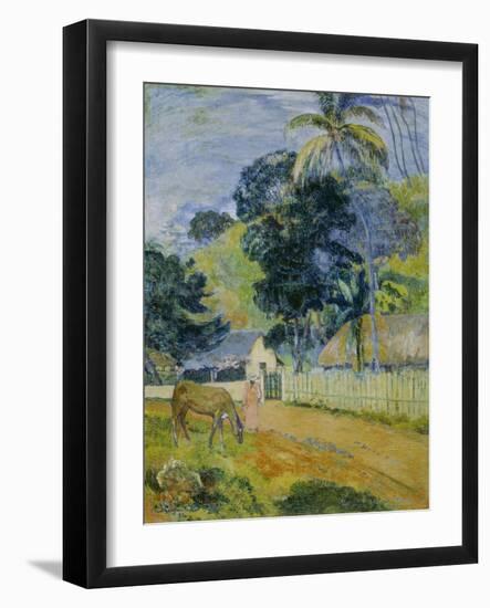 Landscape on Tahiti, 1899-Paul Gauguin-Framed Premium Giclee Print