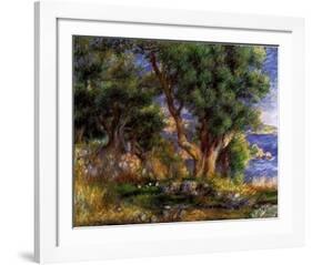 Landscape on the Coast Near Menton-Pierre-Auguste Renoir-Framed Art Print