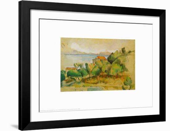 Landscape on the Mediterranean-Paul Cézanne-Framed Art Print