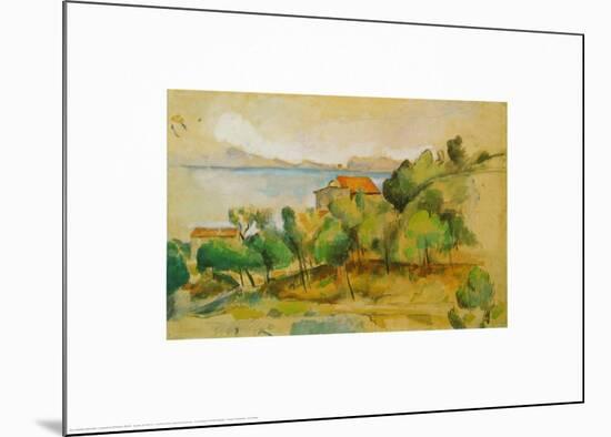 Landscape on the Mediterranean-Paul Cézanne-Mounted Art Print