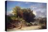 Landscape on the Outskirts of Rome, 1853-Jean Achille Benouville-Stretched Canvas