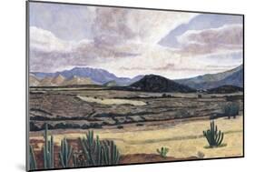 Landscape on the Way to Teotitlan, 1999-Pedro Diego Alvarado-Mounted Giclee Print