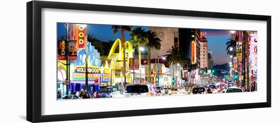 Landscape Panoramic, Night, Hollywood Blvd, Los Angeles, California, United States, USA-Philippe Hugonnard-Framed Photographic Print