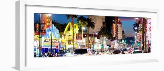 Landscape Panoramic, Night, Hollywood Blvd, Los Angeles, California, United States, USA-Philippe Hugonnard-Framed Photographic Print