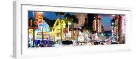 Landscape Panoramic, Night, Hollywood Blvd, Los Angeles, California, United States, USA-Philippe Hugonnard-Framed Photographic Print