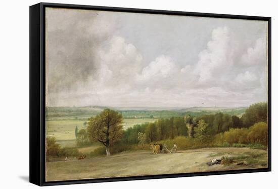 Landscape: Ploughing Scene in Suffolk (A Summerland) c.1824-John Constable-Framed Stretched Canvas