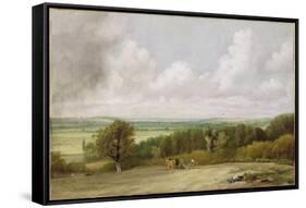 Landscape: Ploughing Scene in Suffolk (A Summerland) c.1824-John Constable-Framed Stretched Canvas