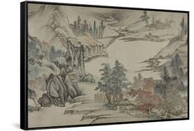 Landscape, Qing Dynasty (1644-1912), Late 17th Century-Shengmo Xiang-Framed Stretched Canvas