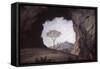 Landscape, Rock Arch Frames a Tree and City-Andrea Mantegna-Framed Stretched Canvas