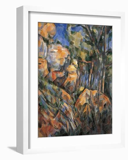 Landscape Rocks Above the Caves at Château Noir-Paul Cézanne-Framed Giclee Print