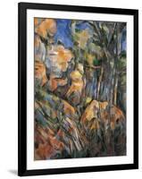 Landscape Rocks Above the Caves at Château Noir-Paul Cézanne-Framed Giclee Print