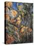 Landscape Rocks Above the Caves at Château Noir-Paul Cézanne-Stretched Canvas