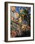 Landscape Rocks Above the Caves at Chateau Noir-Paul Cézanne-Framed Art Print