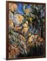 Landscape Rocks Above the Caves at Chateau Noir-Paul Cézanne-Framed Art Print