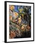 Landscape Rocks Above the Caves at Chateau Noir-Paul Cézanne-Framed Art Print