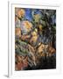 Landscape Rocks Above the Caves at Chateau Noir-Paul Cézanne-Framed Art Print