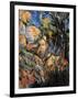 Landscape Rocks Above the Caves at Chateau Noir-Paul Cézanne-Framed Art Print