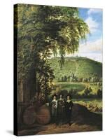 Landscape Showing Figures, Flemish Wine Merchants-Jacques d'Arthois-Stretched Canvas