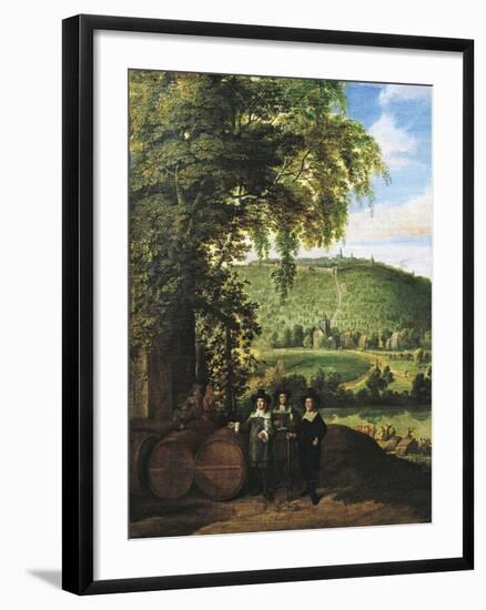 Landscape Showing Figures, Flemish Wine Merchants-Jacques d'Arthois-Framed Giclee Print