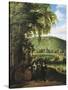 Landscape Showing Figures, Flemish Wine Merchants-Jacques d'Arthois-Stretched Canvas