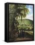 Landscape Showing Figures, Flemish Wine Merchants-Jacques d'Arthois-Framed Stretched Canvas