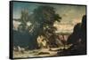 Landscape Showing Tobias and Angel-Constant Troyon-Framed Stretched Canvas