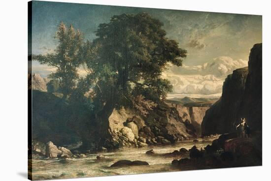 Landscape Showing Tobias and Angel-Constant Troyon-Stretched Canvas