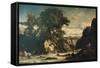 Landscape Showing Tobias and Angel-Constant Troyon-Framed Stretched Canvas