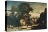 Landscape Showing Tobias and Angel-Constant Troyon-Stretched Canvas