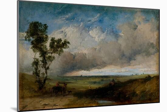 Landscape Sketch (Oil on Canvas)-Henry Dawson-Mounted Giclee Print