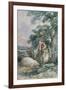 Landscape Sketch, with a Boy and Two Pigs-John Barker-Framed Giclee Print