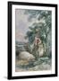 Landscape Sketch, with a Boy and Two Pigs-John Barker-Framed Giclee Print