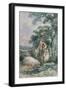Landscape Sketch, with a Boy and Two Pigs-John Barker-Framed Giclee Print