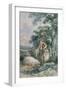 Landscape Sketch, with a Boy and Two Pigs-John Barker-Framed Giclee Print