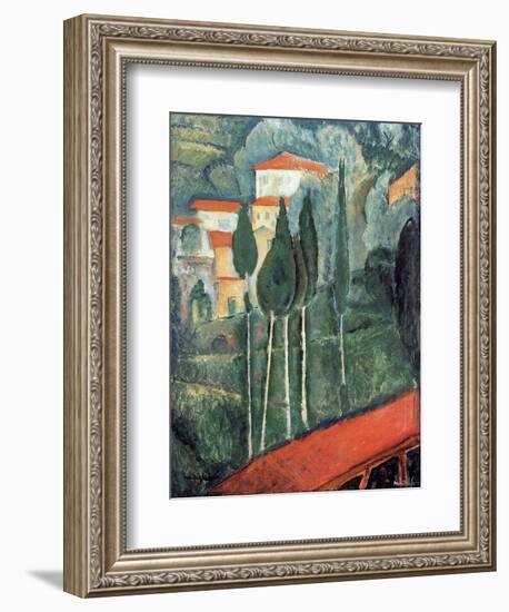 Landscape, South of France, 1919-Amedeo Modigliani-Framed Giclee Print