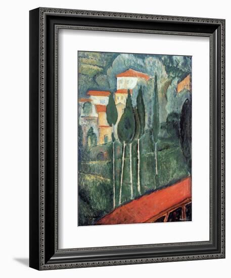 Landscape, South of France, 1919-Amedeo Modigliani-Framed Giclee Print