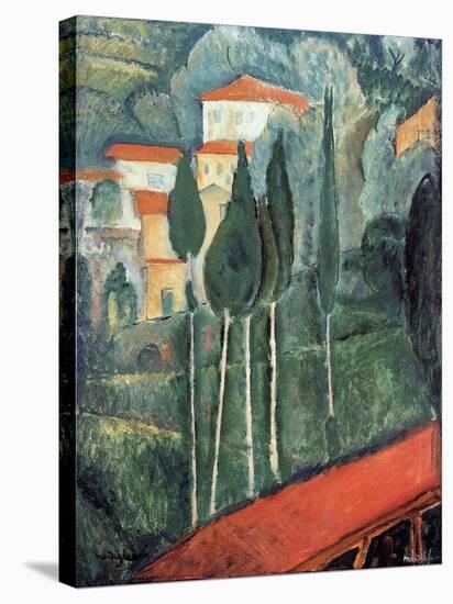 Landscape, South of France, 1919-Amedeo Modigliani-Stretched Canvas