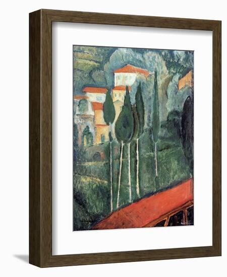 Landscape, South of France, 1919-Amedeo Modigliani-Framed Premium Giclee Print