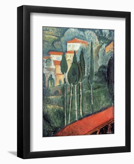 Landscape, South of France, 1919-Amedeo Modigliani-Framed Premium Giclee Print