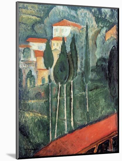 Landscape, South of France, 1919-Amedeo Modigliani-Mounted Premium Giclee Print
