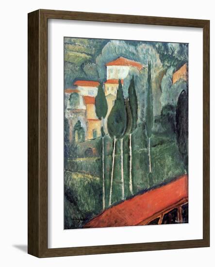 Landscape, South of France, 1919-Amedeo Modigliani-Framed Giclee Print