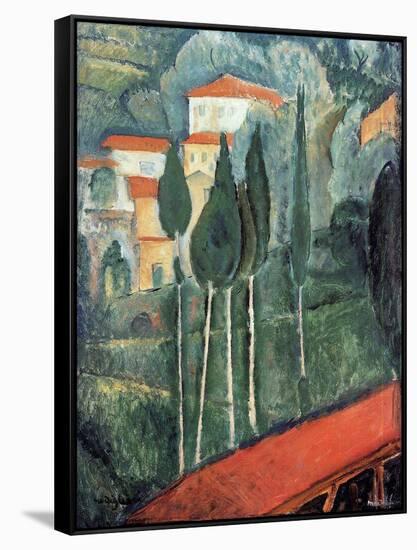 Landscape, South of France, 1919-Amedeo Modigliani-Framed Stretched Canvas