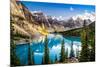 Landscape Sunset View of Morain Lake and Mountain Range-MartinM303-Mounted Photographic Print
