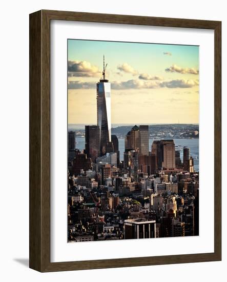 Landscape Sunset View, One World Trade Center, Manhattan, New York, United States, Color Sunset-Philippe Hugonnard-Framed Photographic Print