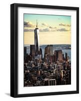 Landscape Sunset View, One World Trade Center, Manhattan, New York, United States, Color Sunset-Philippe Hugonnard-Framed Photographic Print