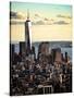 Landscape Sunset View, One World Trade Center, Manhattan, New York, United States, Color Sunset-Philippe Hugonnard-Stretched Canvas