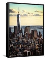 Landscape Sunset View, One World Trade Center, Manhattan, New York, United States, Color Sunset-Philippe Hugonnard-Framed Stretched Canvas